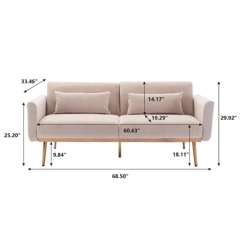 Canapé convertible Clihome Biscuit Back avec matelas