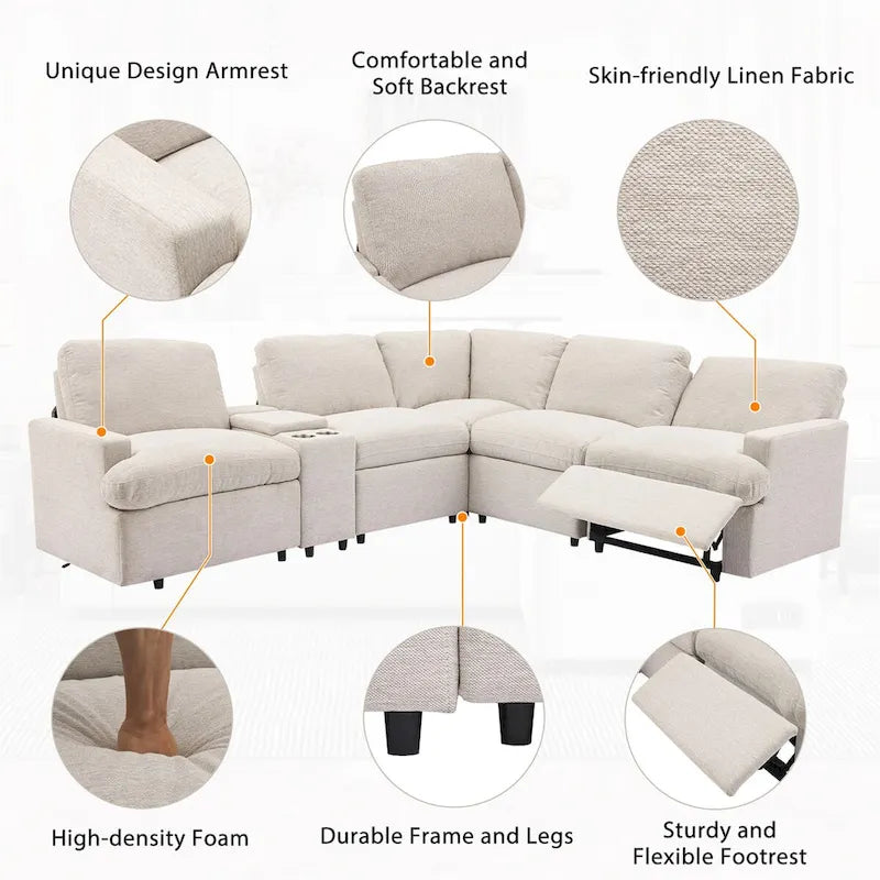 Canapé d'angle inclinable motorisé, canapé inclinable pour cinéma maison