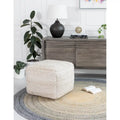 Pouf ottoman carré marron Jani Rhombus 22 pouces - Repose-pieds fait main pour salon, chambre, chambre d'enfant, chambre de bébé