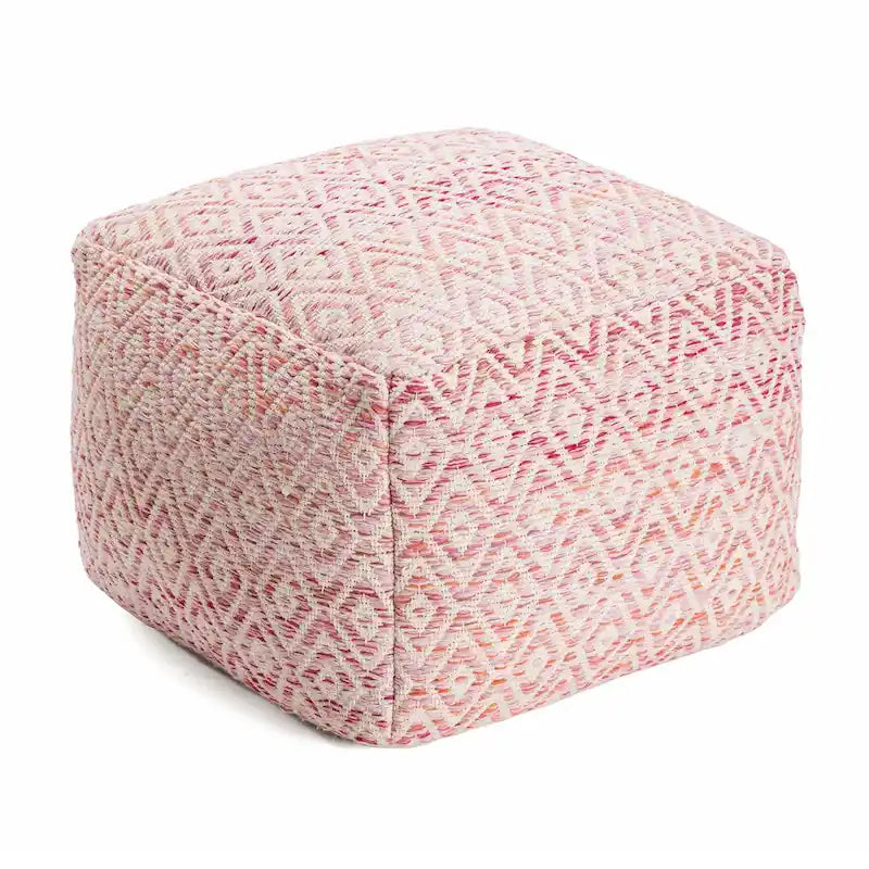 Pouf ottoman carré marron Jani Rhombus 22 pouces - Repose-pieds fait main pour salon, chambre, chambre d'enfant, chambre de bébé