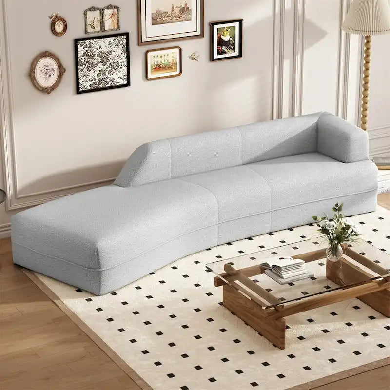 Canapé d'intérieur moderne courbé avec méridienne