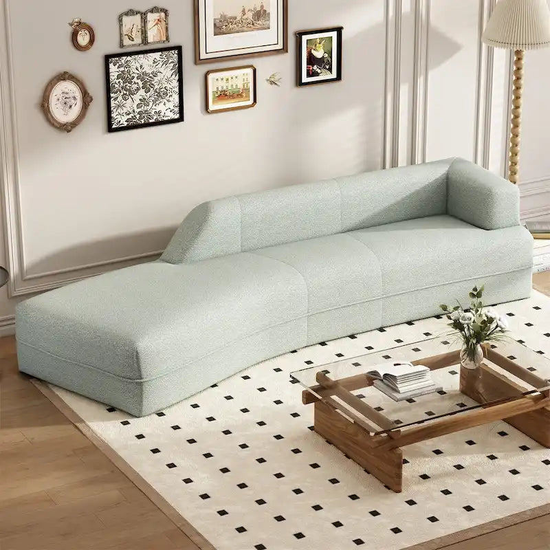 Canapé d'intérieur moderne courbé avec méridienne