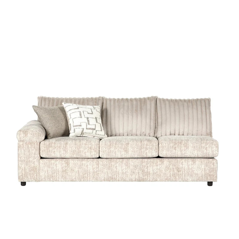 Sectionnel canapé-lit en velours côtelé à grosses côtes Nason de Roundhill Furniture avec fauteuil