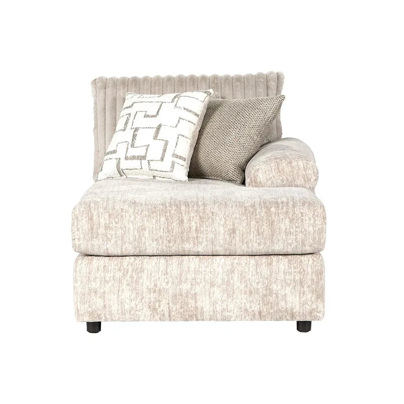 Sectionnel canapé-lit en velours côtelé à grosses côtes Nason de Roundhill Furniture avec fauteuil