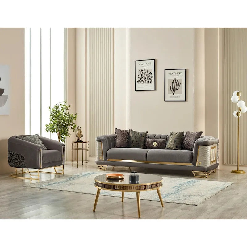 Ensemble de salon Roseau 2 pièces (1 canapé et 1 fauteuil)