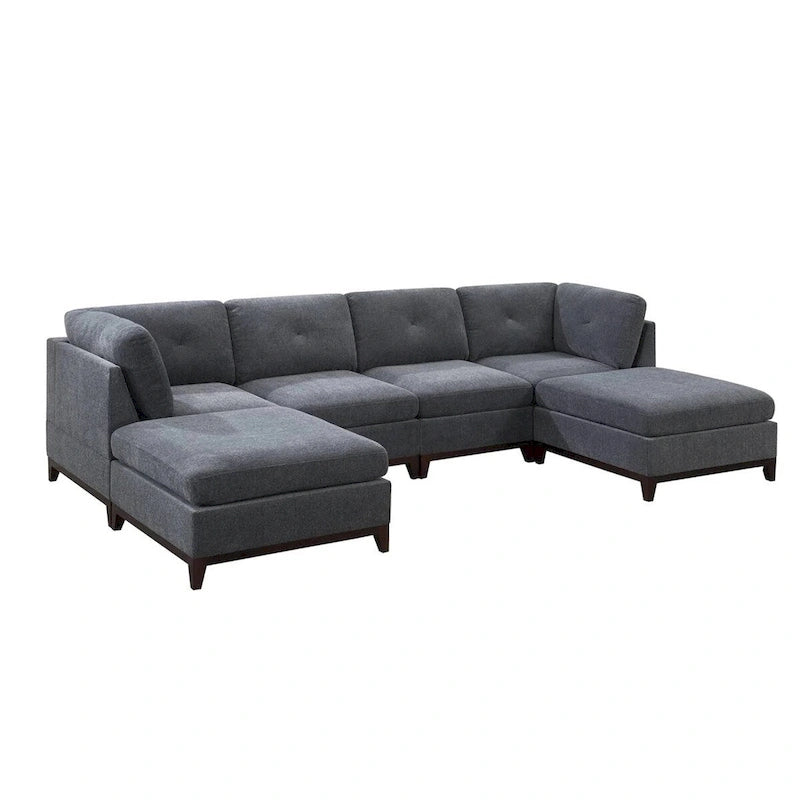 Ensemble modulaire sectionnel 6 pièces en chenille