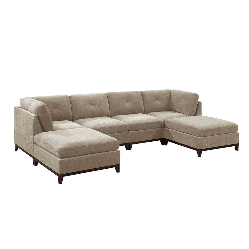 Ensemble modulaire sectionnel 6 pièces en chenille