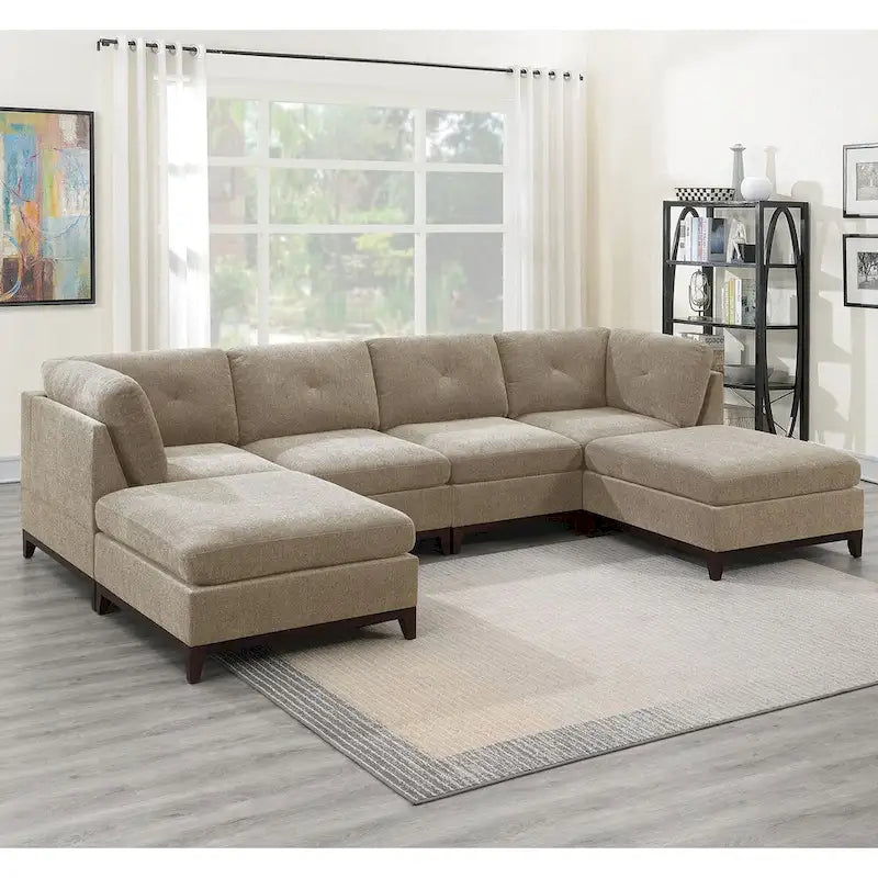 Ensemble modulaire sectionnel 6 pièces en chenille