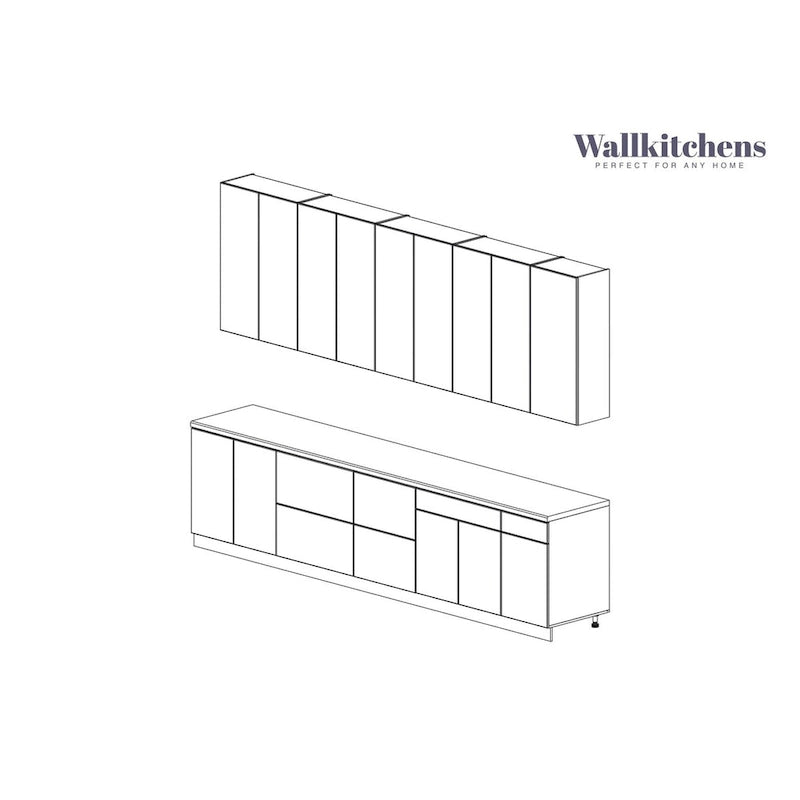 Collection Elite Epicure de Cuisine – Base grise, largeur 11 pi – 138x24