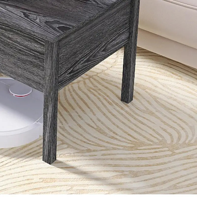 Table basse relevable bureau moderne gris clair aspect bois avec rangement dissimulé pour salon