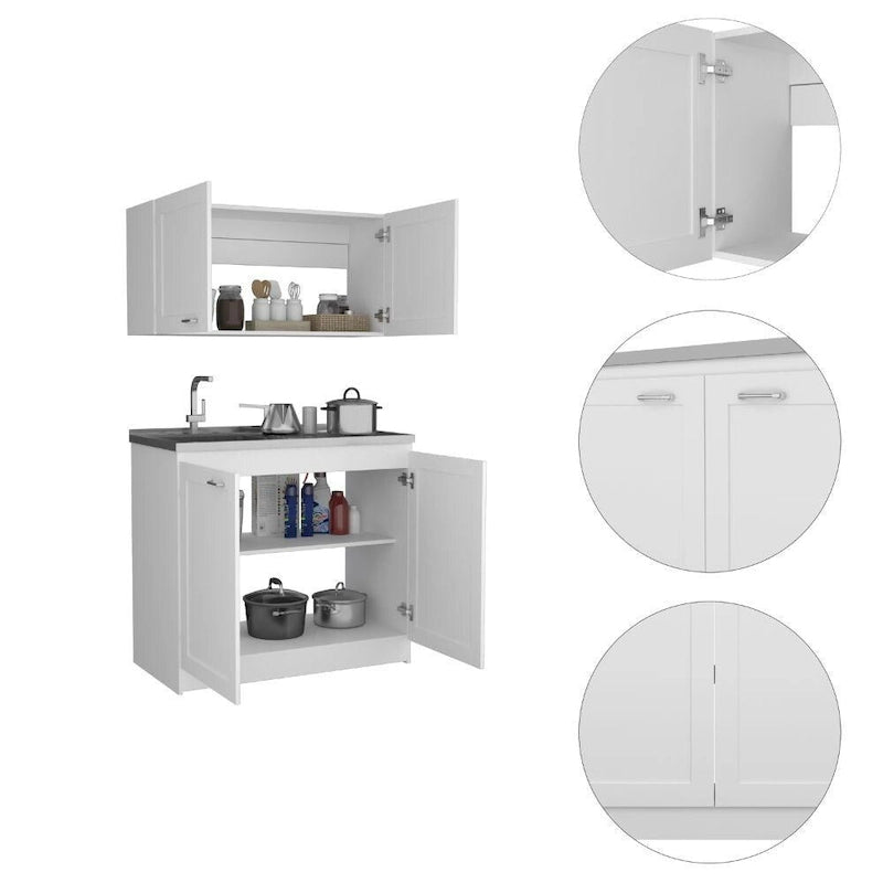 Meuble bas Zurich, deux étagères