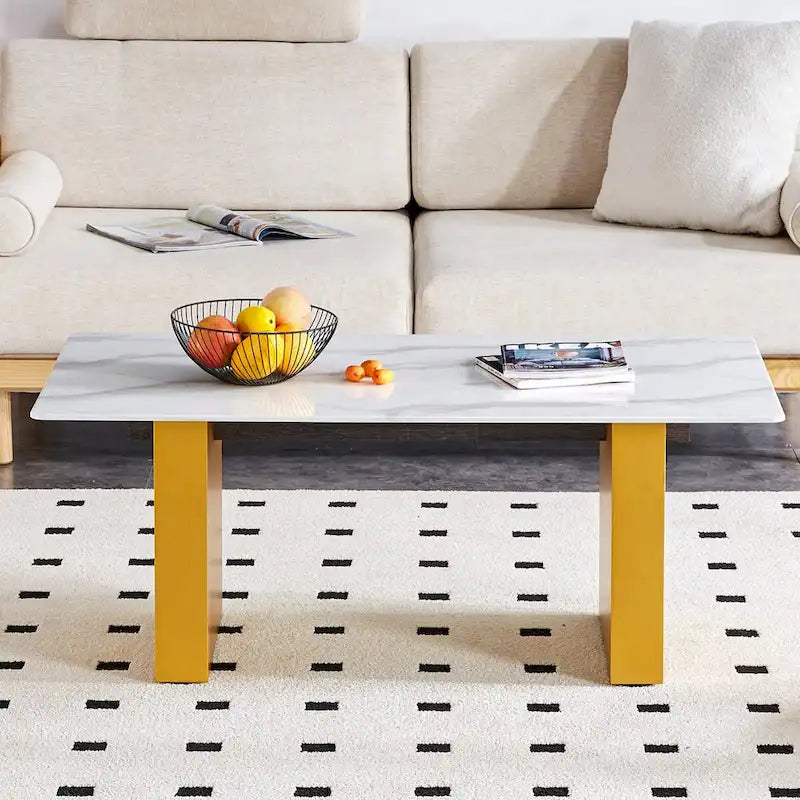 Table basse moderne minimaliste en verre trempé transparent