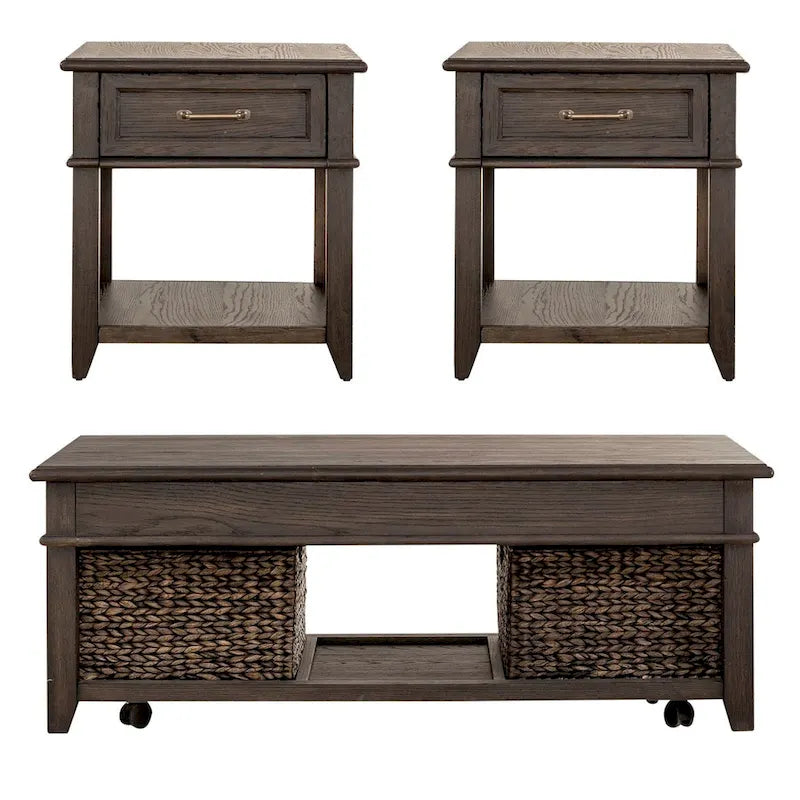 Ensemble de 3 tables basses relevables Mill Creek Peppercorn