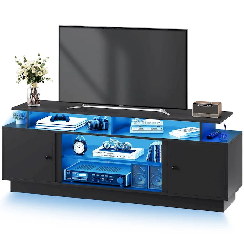 Meuble TV moderne Moasis pour téléviseurs jusqu'à 75 pouces - 40 P x 178 L x 64 H cm