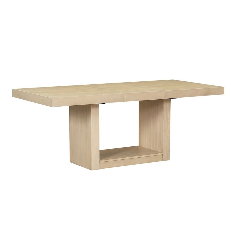 Ensemble de salle à manger contemporain 6 pièces extensible en bois avec banc rembourré et 4 chaises de salle à manger