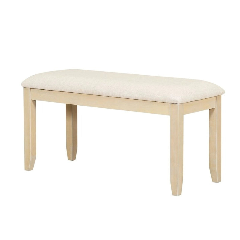 Ensemble de salle à manger contemporain 6 pièces extensible en bois avec banc rembourré et 4 chaises de salle à manger