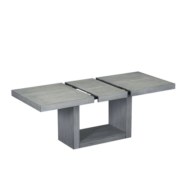 Ensemble de salle à manger contemporain 6 pièces extensible en bois avec banc rembourré et 4 chaises de salle à manger