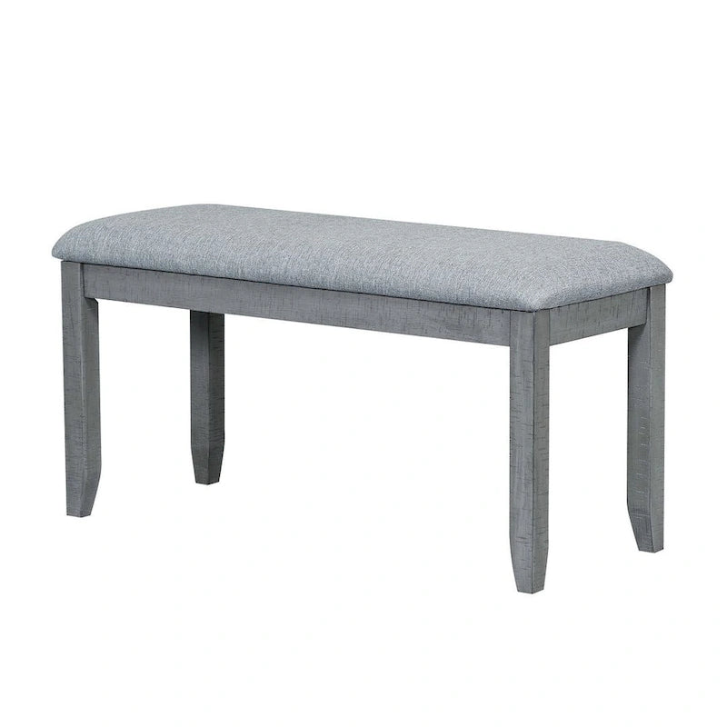 Ensemble de salle à manger contemporain 6 pièces extensible en bois avec banc rembourré et 4 chaises de salle à manger