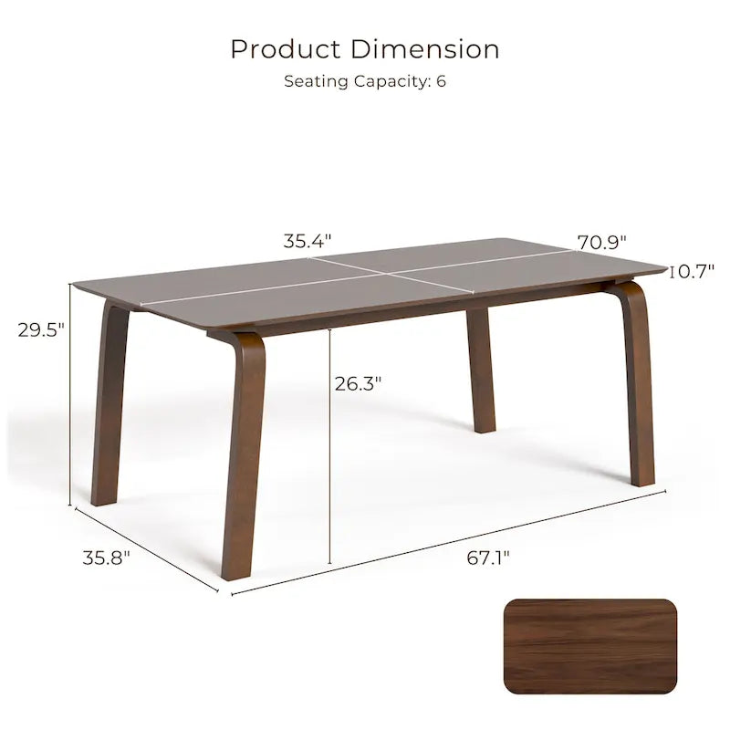 Ensemble de salle à manger rectangulaire 5 pièces noyer mi-siècle Beau I de Furniture of America