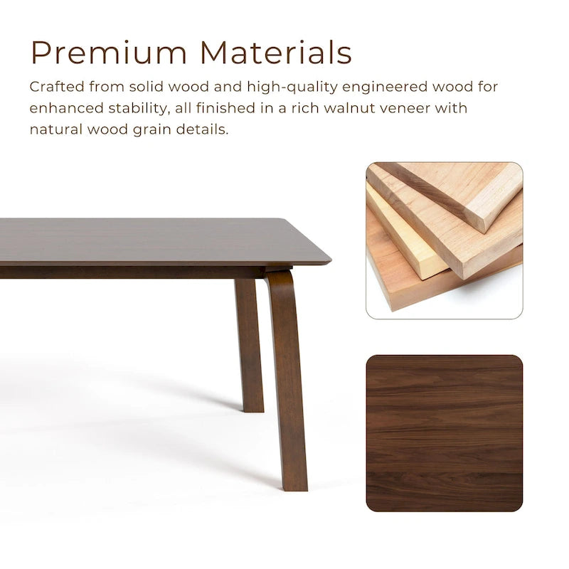 Ensemble de salle à manger rectangulaire 5 pièces noyer mi-siècle Beau I de Furniture of America