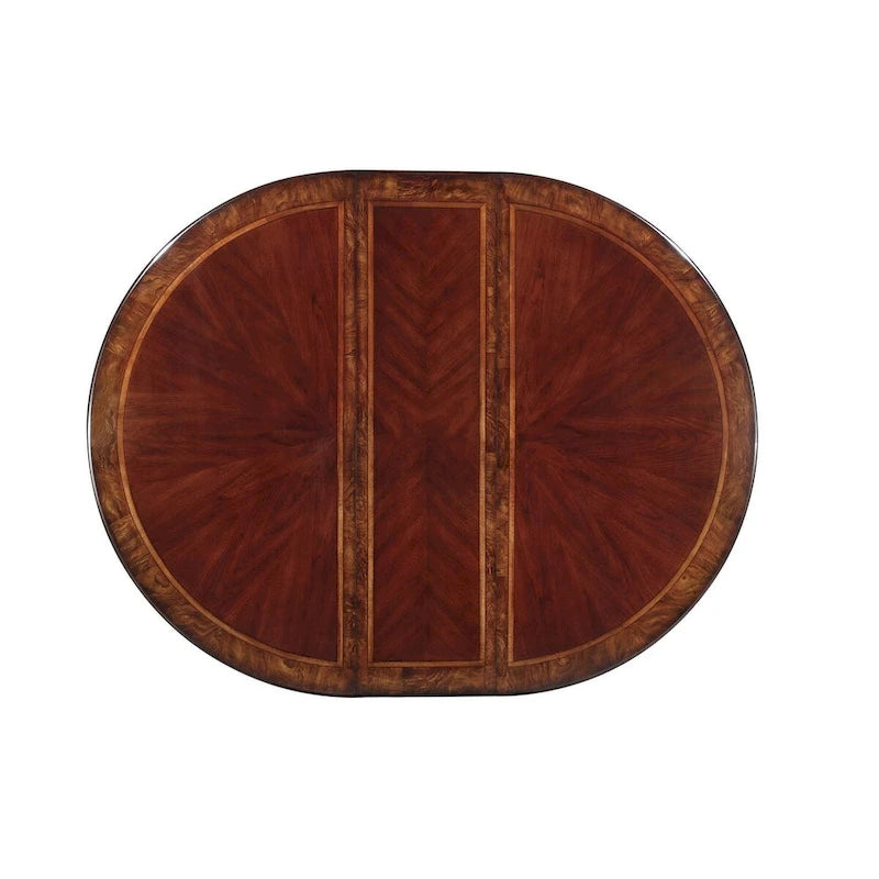 Ensemble de salle à manger ovale traditionnel Shelby Cherry avec double piédestal