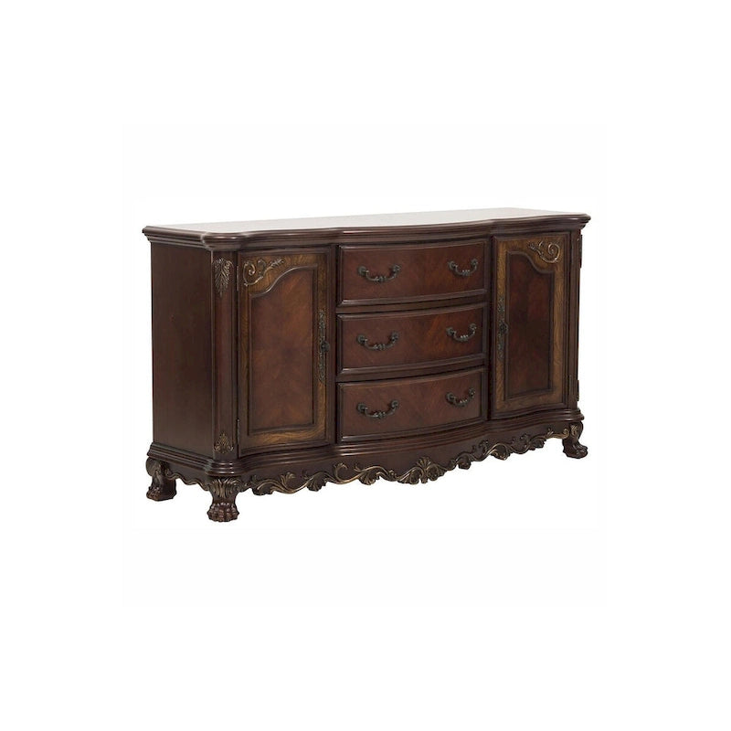 Ensemble de salle à manger ovale traditionnel Shelby Cherry avec double piédestal