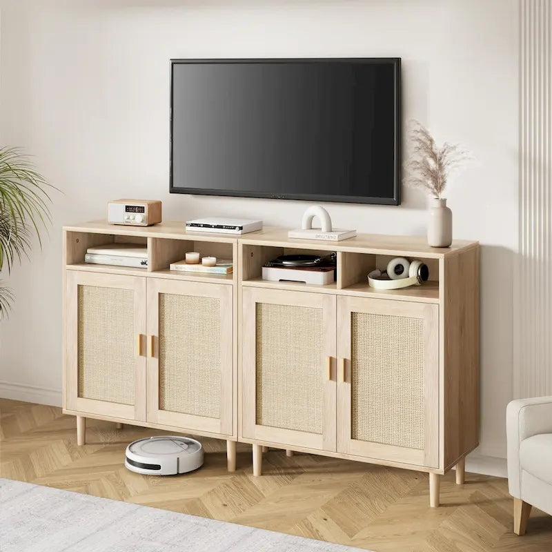 Buffet en rotin moderne Eie - 62,9 P x 15,7 L x 36,2 H
