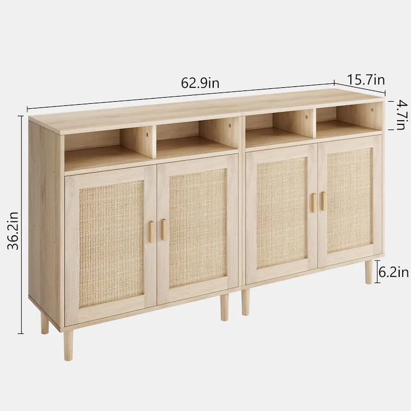 Buffet en rotin moderne Eie - 62,9 P x 15,7 L x 36,2 H