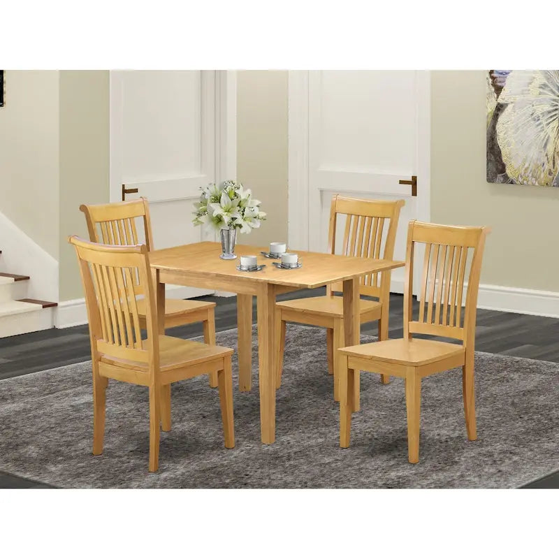Ensemble de salle à manger East West Furniture – Une table de salle à manger rectangulaire et des chaises de cuisine, chêne (Option de pièces)