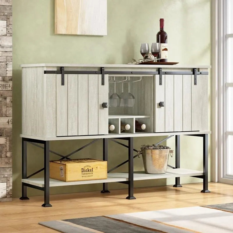 Cave à vin 52 pouces avec porte coulissante et étagères réglables - 52 L x 38 P x 15,5 H