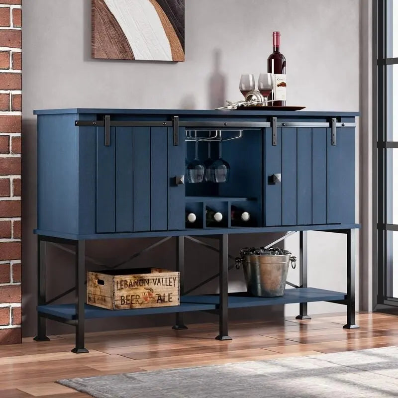 Cave à vin 52 pouces avec porte coulissante et étagères réglables - 52 L x 38 P x 15,5 H