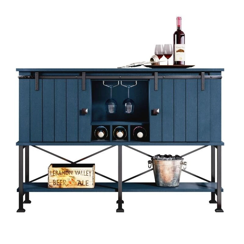 Cave à vin 52 pouces avec porte coulissante et étagères réglables - 52 L x 38 P x 15,5 H