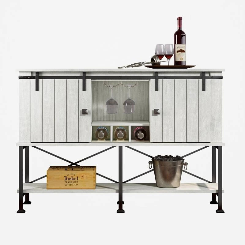 Cave à vin 52 pouces avec porte coulissante et étagères réglables - 52 L x 38 P x 15,5 H
