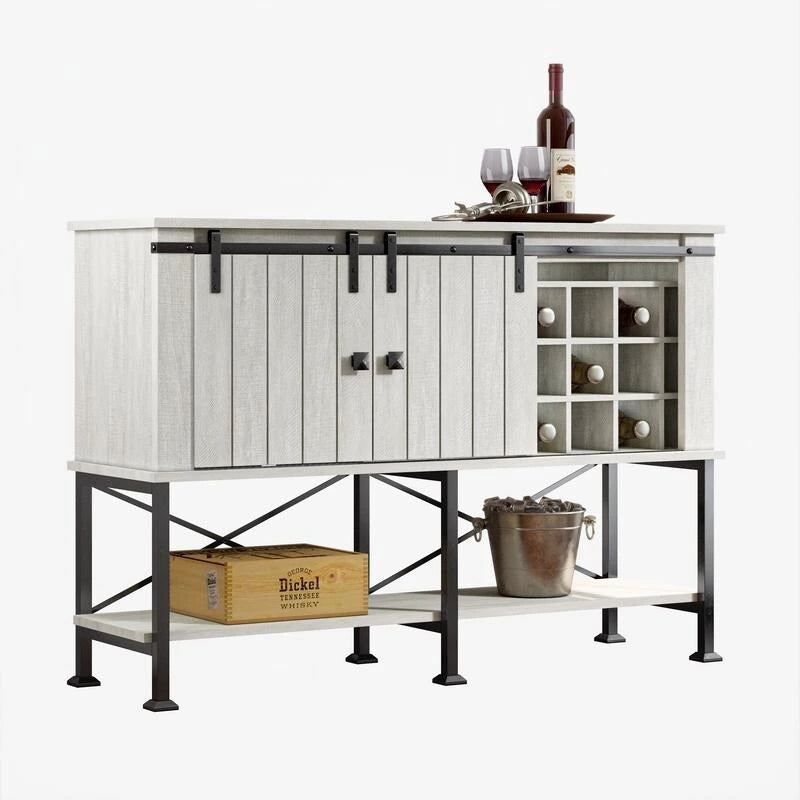 Cave à vin 52 pouces avec porte coulissante et étagères réglables - 52 L x 38 P x 15,5 H