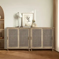 Art Leon Bahut de rangement buffet en rotin cannage naturel (lot de 2)