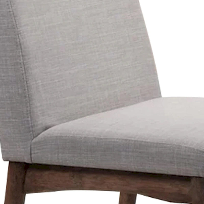 Lot de 2 chaises de salle à manger modernes Lee en bois, assises rembourrées, pieds fuselés, gris