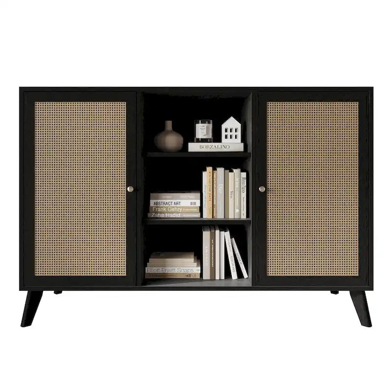 Buffet bas noir style moderne du milieu du siècle CraftPorch