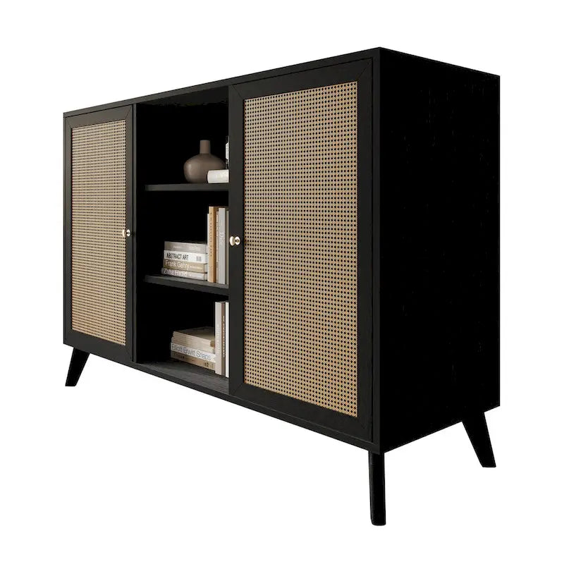 Buffet bas noir style moderne du milieu du siècle CraftPorch