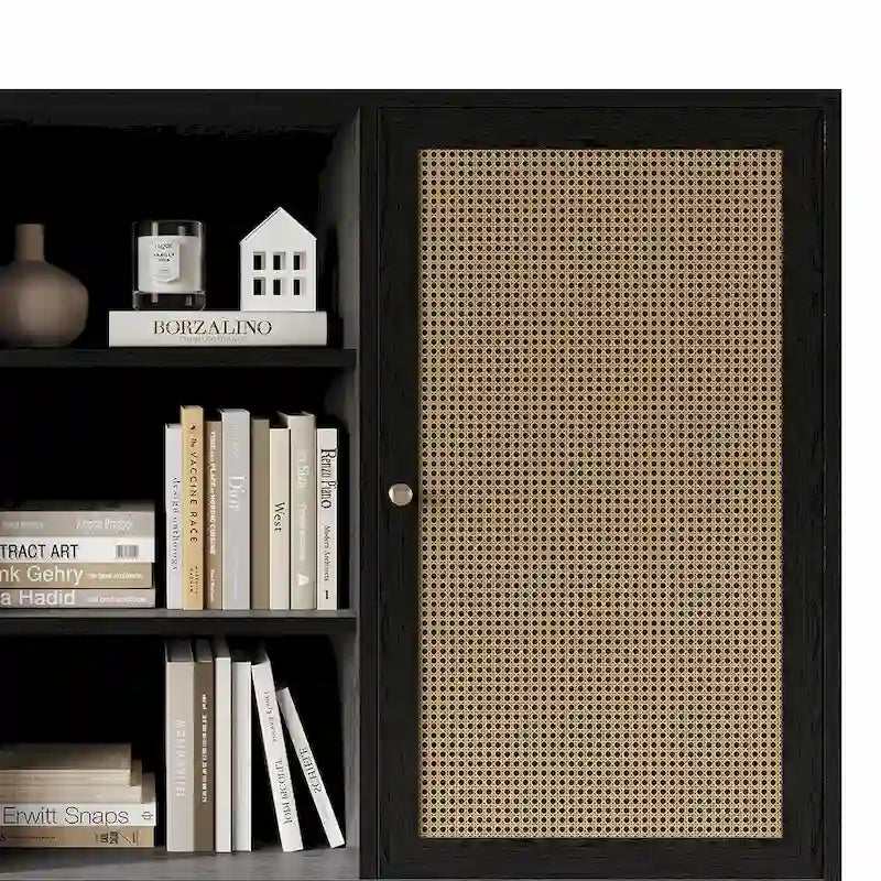 Buffet bas noir style moderne du milieu du siècle CraftPorch