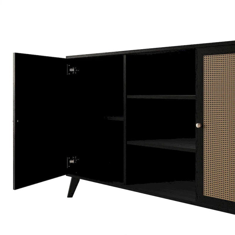 Buffet bas noir style moderne du milieu du siècle CraftPorch