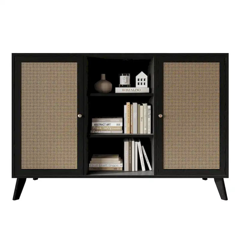 Buffet bas noir style moderne du milieu du siècle CraftPorch