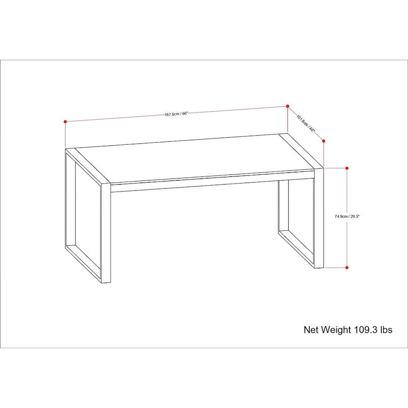 Table à manger industrielle moderne rectangulaire WyndenHall Phobe de 168 x 102 cm - 168 cm de large