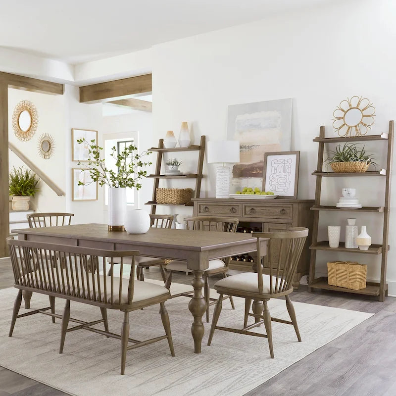 Ensemble table rectangulaire 6 pièces Americana Farmhouse Dusty Taupe