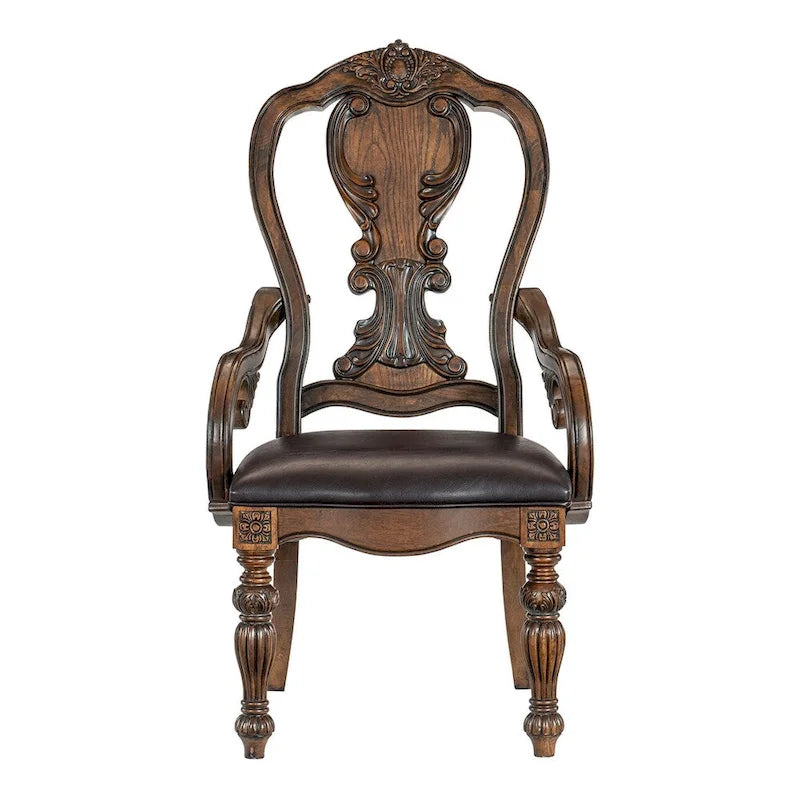 Table de salle à manger 9 pièces avec rallonge, 2 fauteuils et 6 chaises d'appoint
