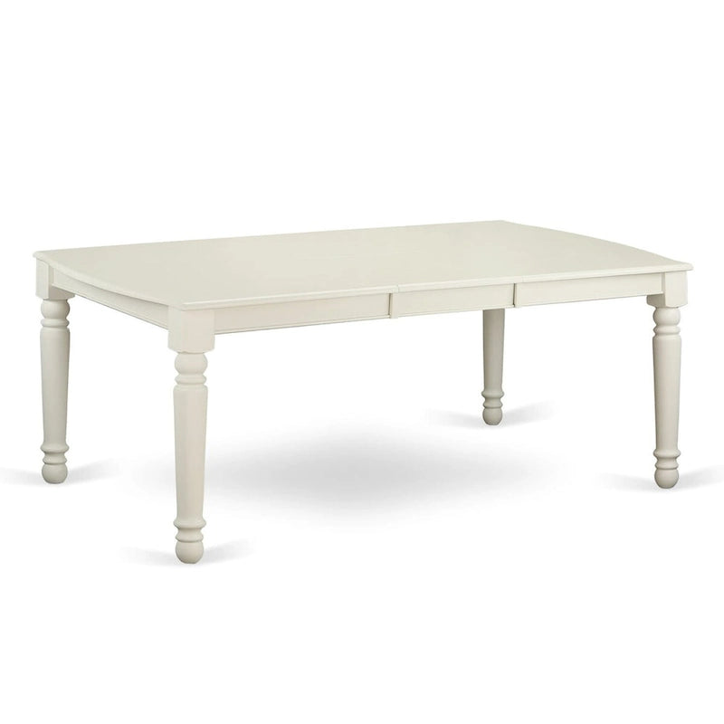 East West Furniture Ensemble de salle à manger 5 pièces - une table de cuisine rectangulaire et 4 chaises de salle à manger de cuisine, blanc lin