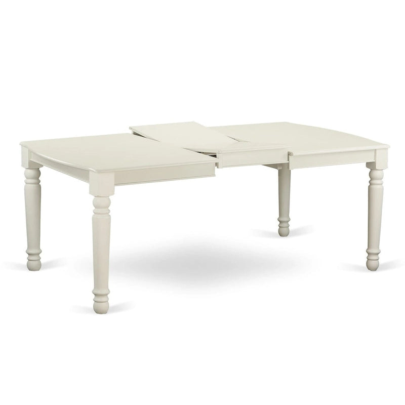 East West Furniture Ensemble de salle à manger 5 pièces - une table de cuisine rectangulaire et 4 chaises de salle à manger de cuisine, blanc lin