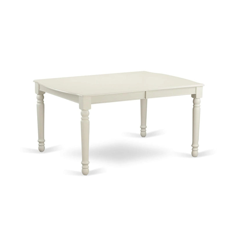 East West Furniture Ensemble de salle à manger 5 pièces - une table de cuisine rectangulaire et 4 chaises de salle à manger de cuisine, blanc lin