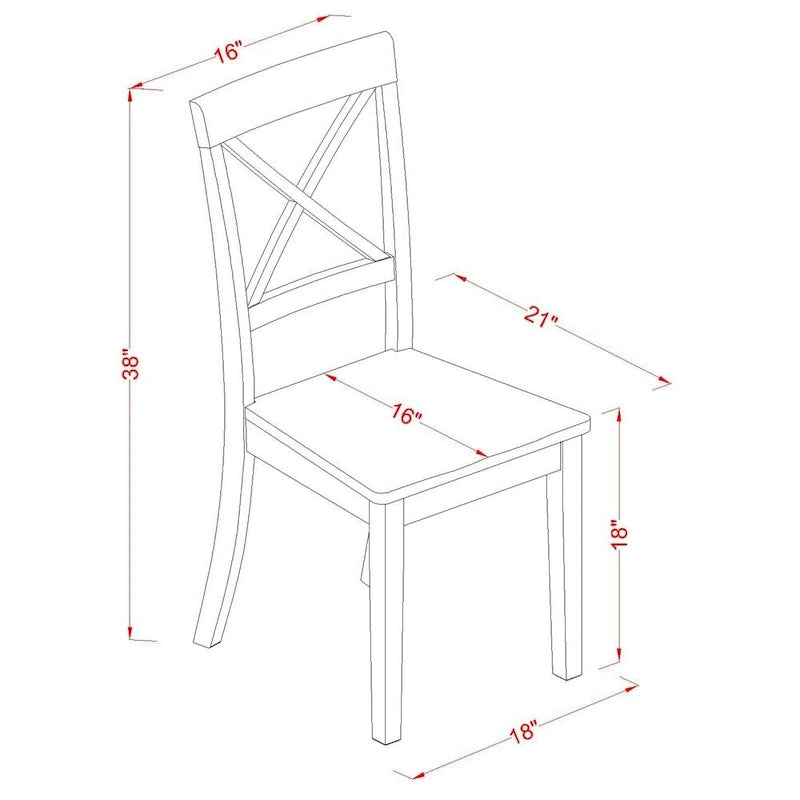 East West Furniture Ensemble de salle à manger 5 pièces - une table de cuisine rectangulaire et 4 chaises de salle à manger de cuisine, blanc lin