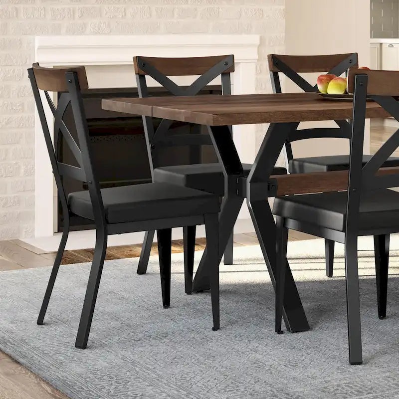 Ensemble de salle à manger 7 pièces Amisco Leonie avec table en bois et chaises Snyder