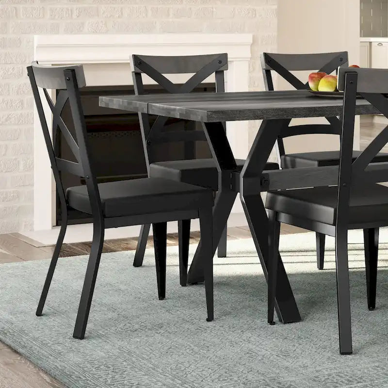 Ensemble de salle à manger 7 pièces Amisco Leonie avec table en bois et chaises Snyder